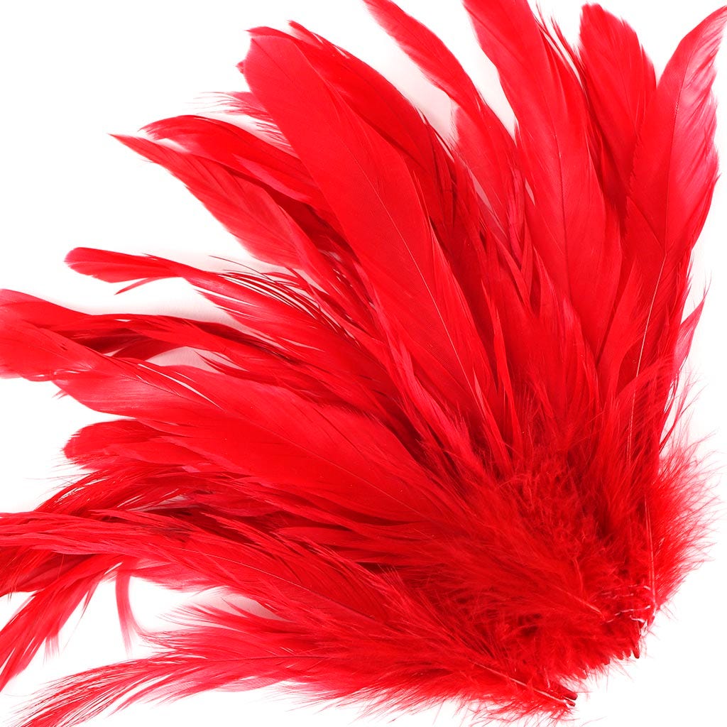 Rooster Coque Tails White-Dyed - Red - Feathers