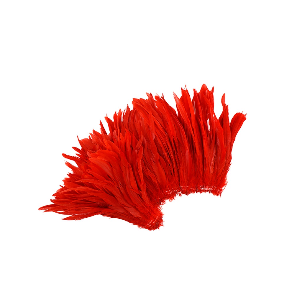 Rooster Coque Tails White-Dyed - Red - Feathers