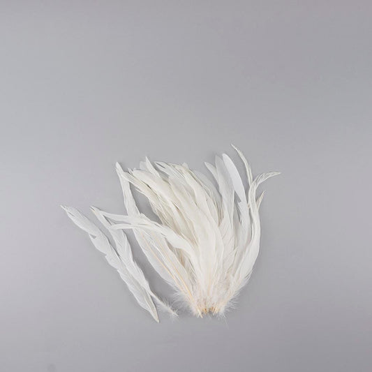 Rooster Coque Tails White-Dyed - White - Feathers