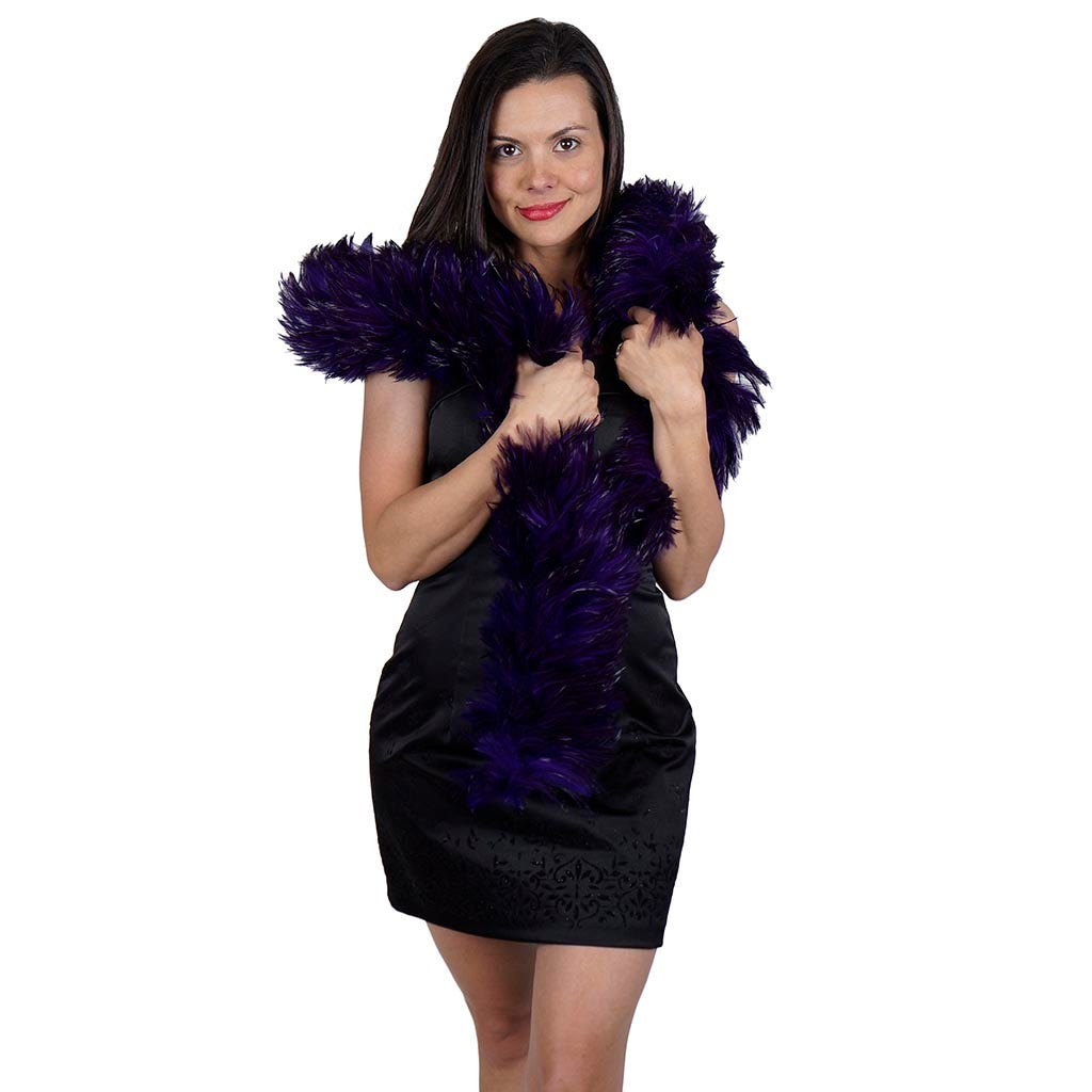 Rooster Hackle Boa Dyed - Regal - Rooster Boa