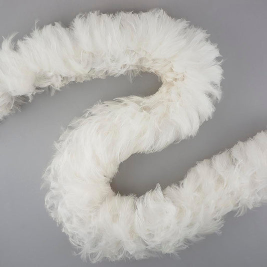 Rooster Hackle Boa Dyed - White - Rooster Boa