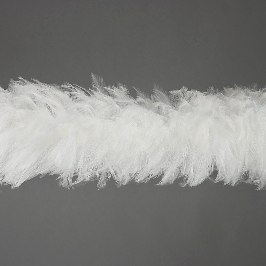 Rooster Hackle Boa Dyed - White - Rooster Boa