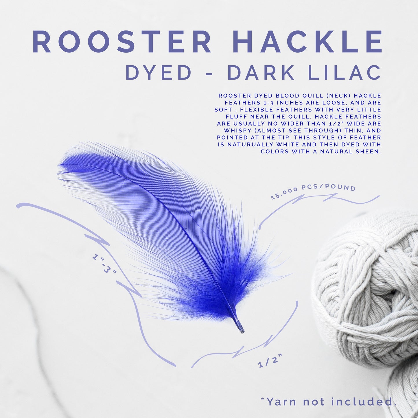 Rooster Hackle-Dyed - Dark Lilac - Feathers