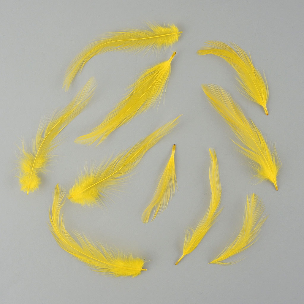 Rooster Hackle-Dyed - Yellow - Feathers