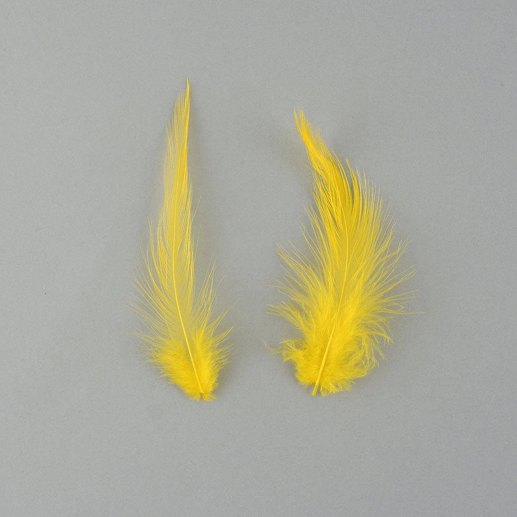 Rooster Hackle-Dyed - Yellow - Feathers