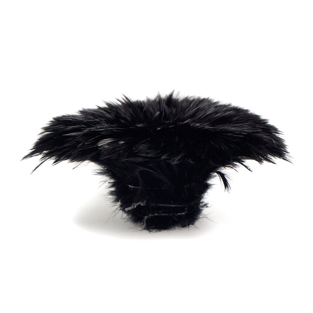 Rooster Hackle-White-Dyed - Black - Feathers