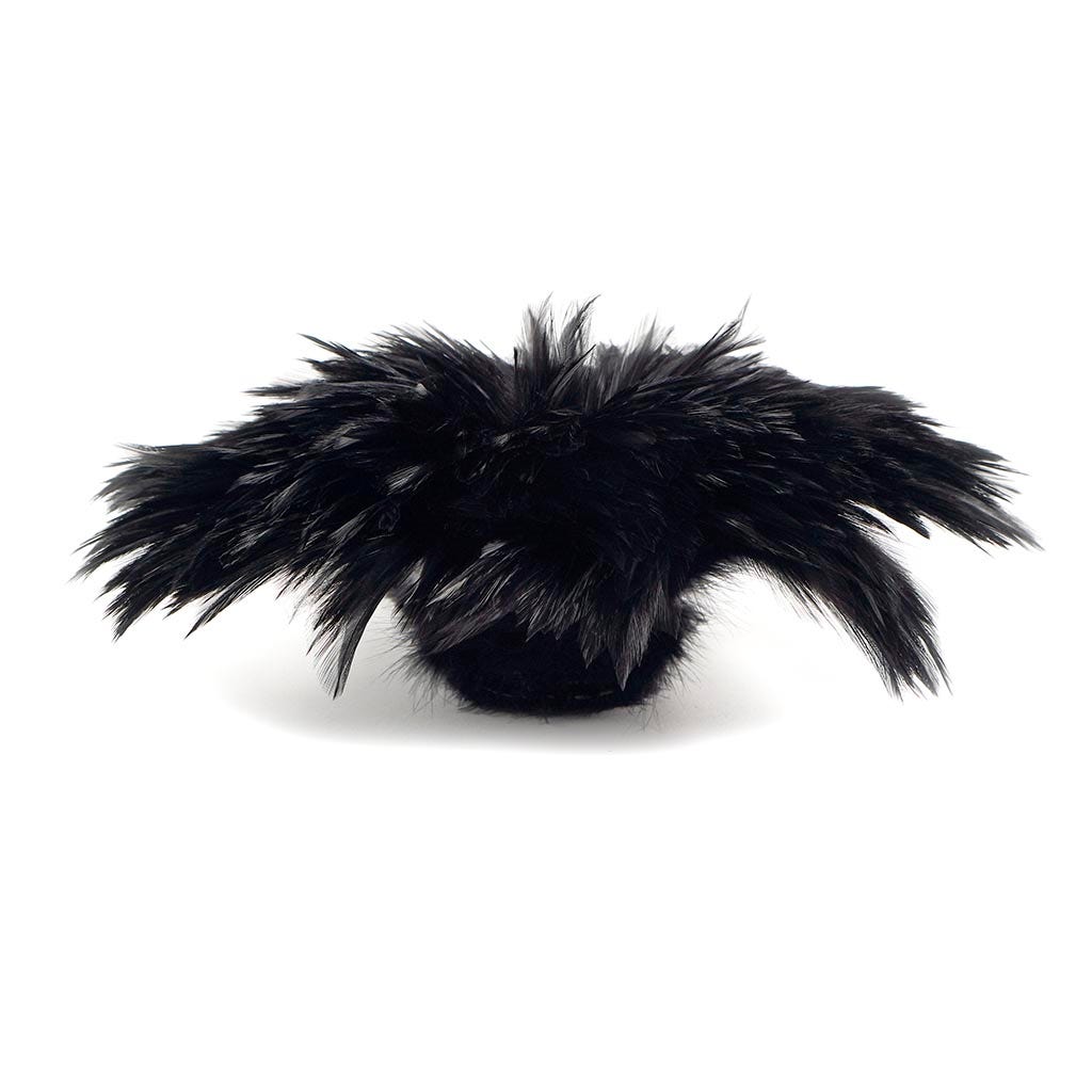 Rooster Hackle-White-Dyed - Black - Feathers