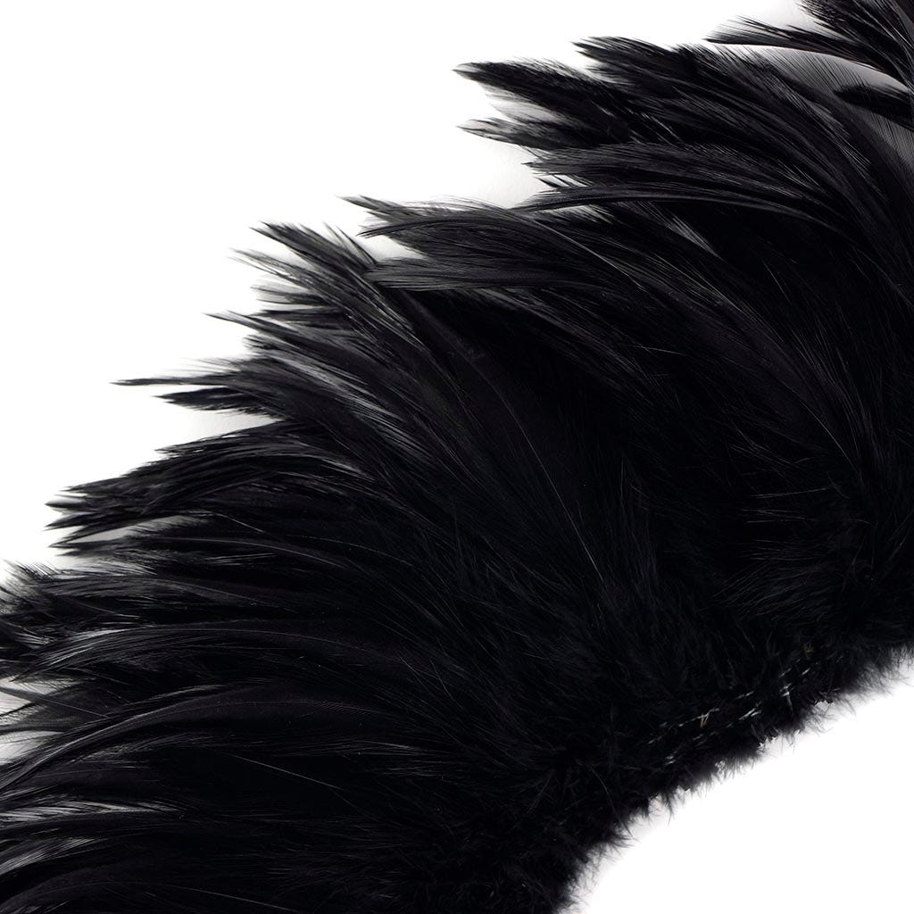 Rooster Hackle-White-Dyed - Black - Feathers