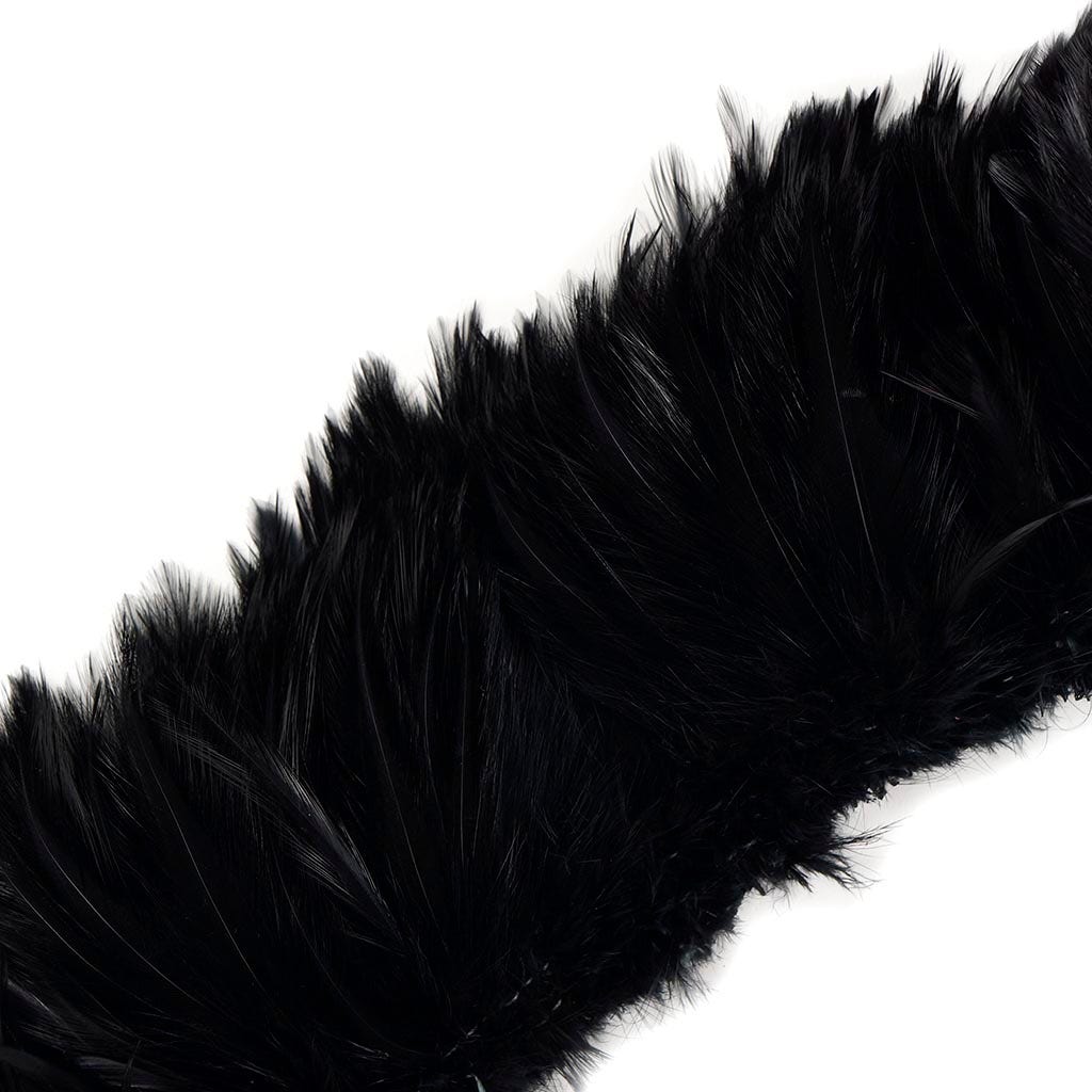 Rooster Hackle-White-Dyed - Black - Feathers