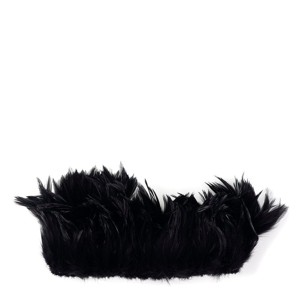 Rooster Hackle-White-Dyed - Black - Feathers