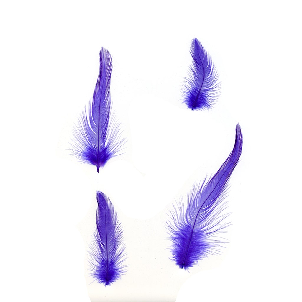 Rooster Hackle-White-Dyed - Dark Lilac - Feathers