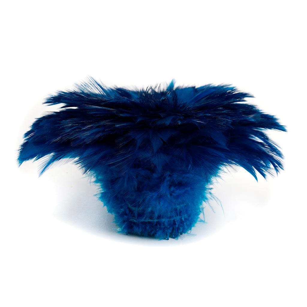 Rooster Hackle-White-Dyed - Dark Turquoise - Feathers