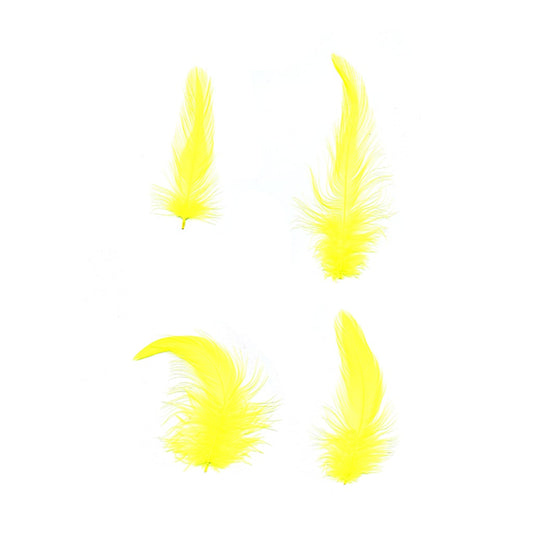 Rooster Hackle-White-Dyed - Fl Yellow - Feathers