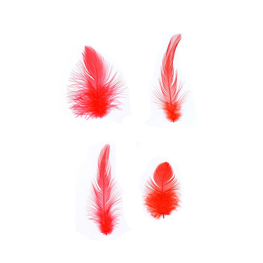 Rooster Hackle-White-Dyed - Hot Orange - Feathers