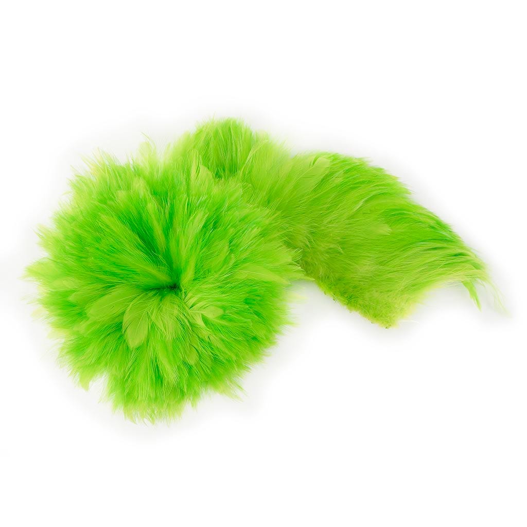 Rooster Hackle-White-Dyed - Lime - Feathers