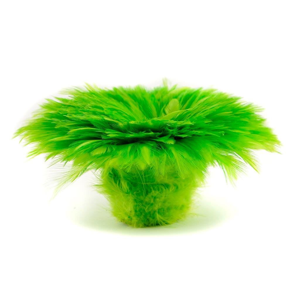 Rooster Hackle-White-Dyed - Lime - Feathers