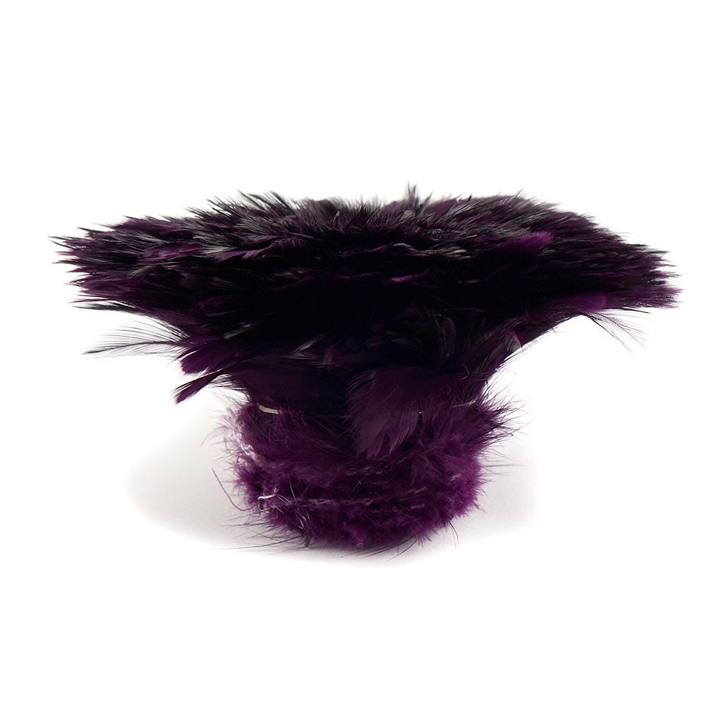 Rooster Hackle-White-Dyed - Purple - Feathers