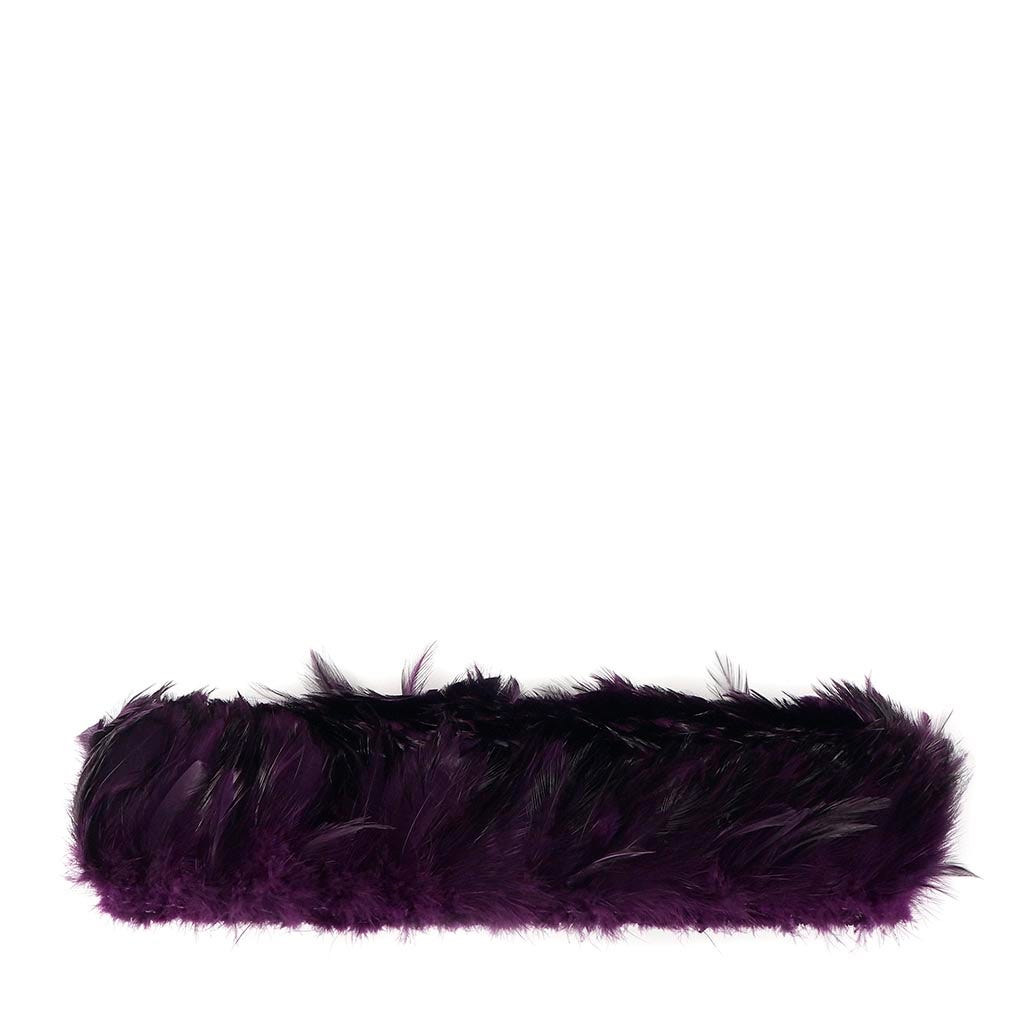 Rooster Hackle-White-Dyed - Purple - Feathers