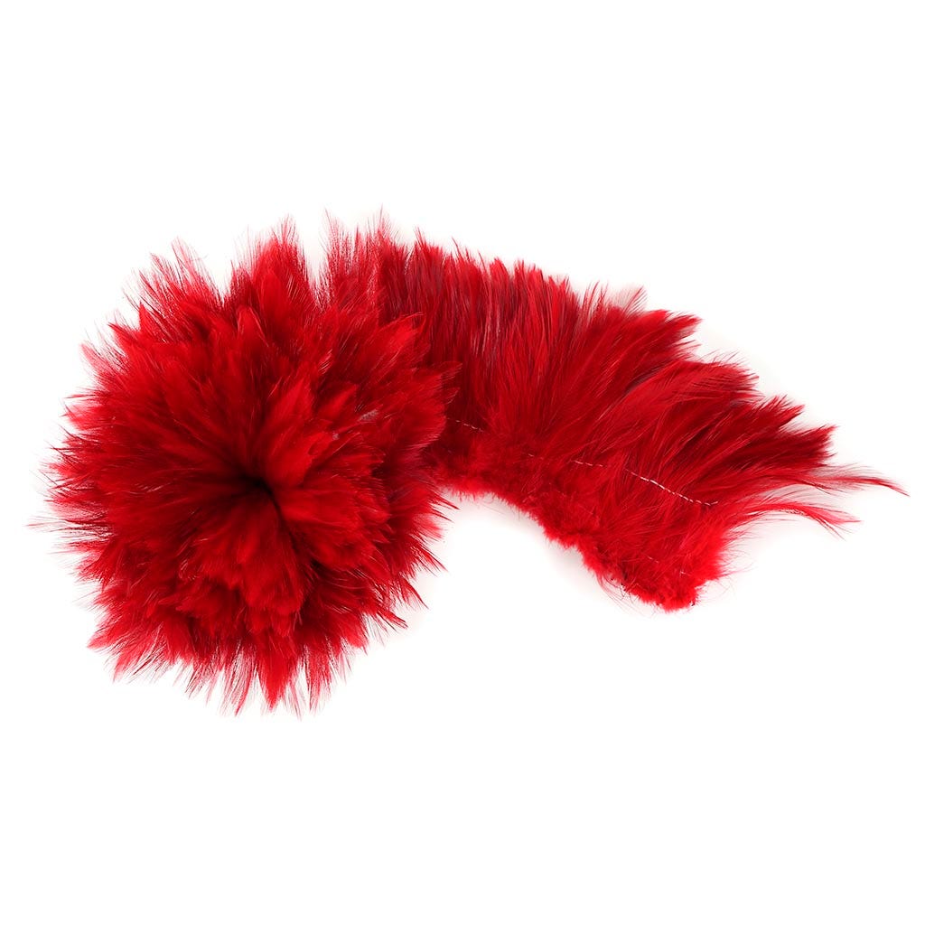 Rooster Hackle-White-Dyed - Red - Feathers