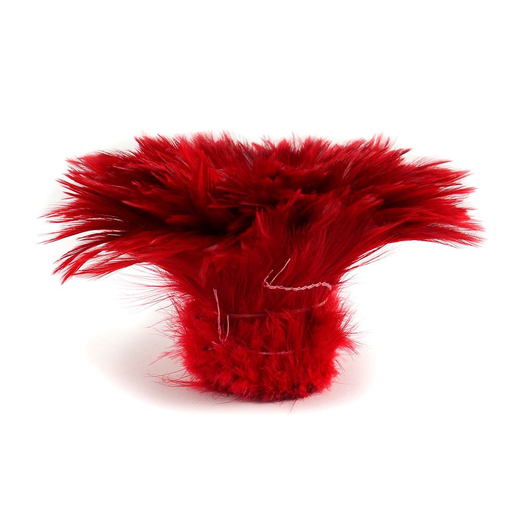 Rooster Hackle-White-Dyed - Red - Feathers