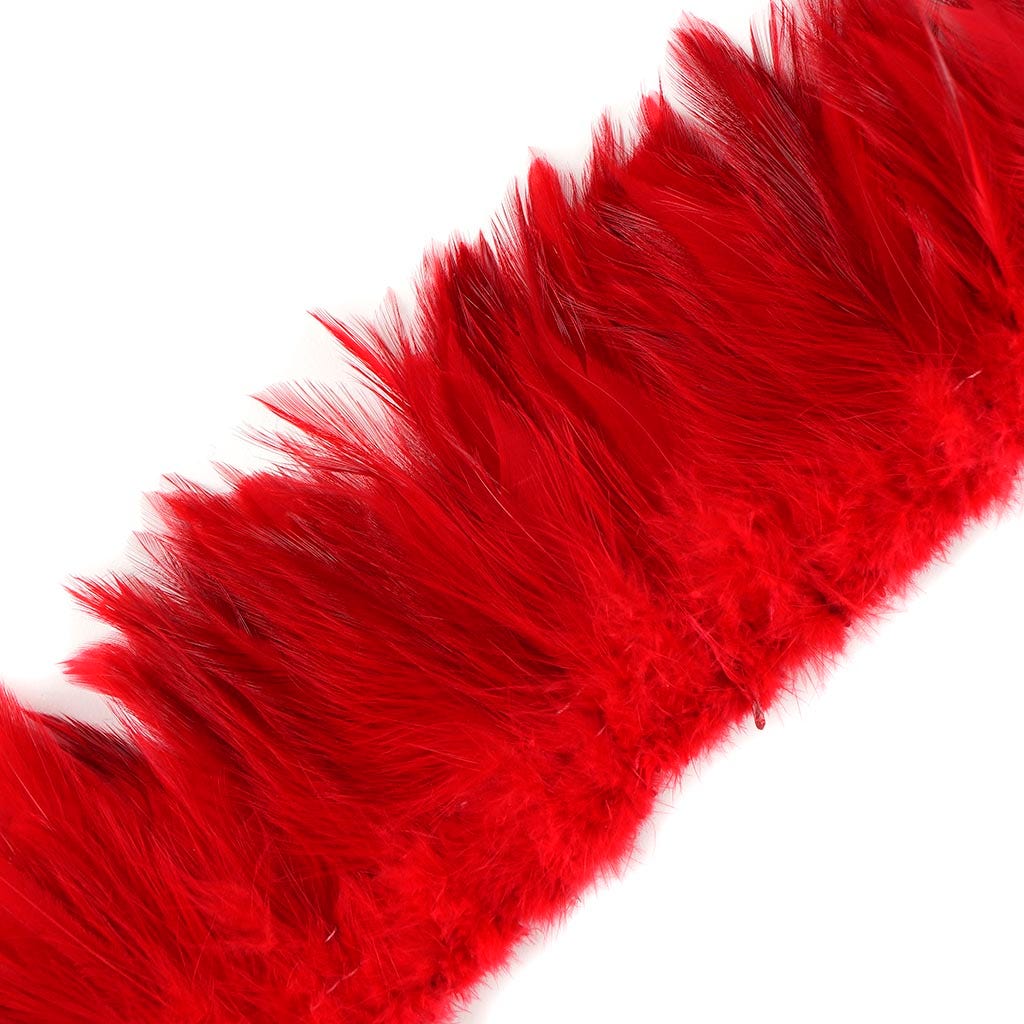 Rooster Hackle-White-Dyed - Red - Feathers