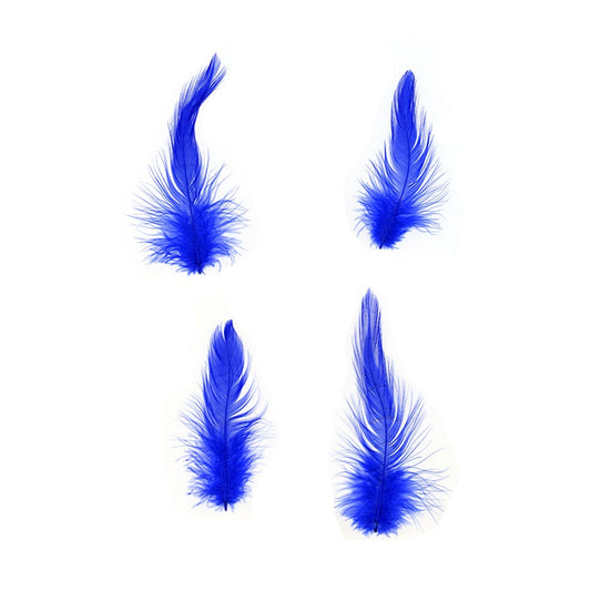 Rooster Hackle-White-Dyed - Royal - Feathers