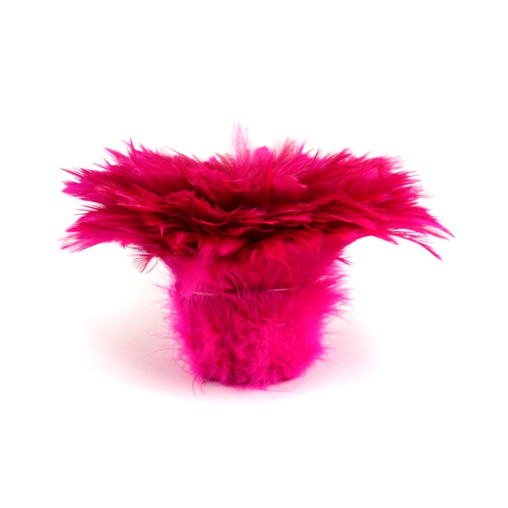 Rooster Hackle-White-Dyed - Shocking Pink - Feathers