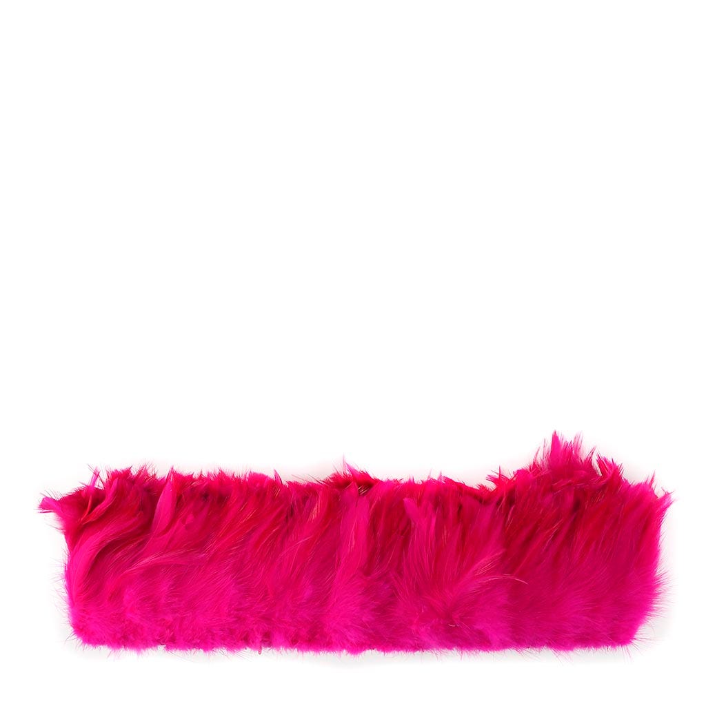 Rooster Hackle-White-Dyed - Shocking Pink - Feathers