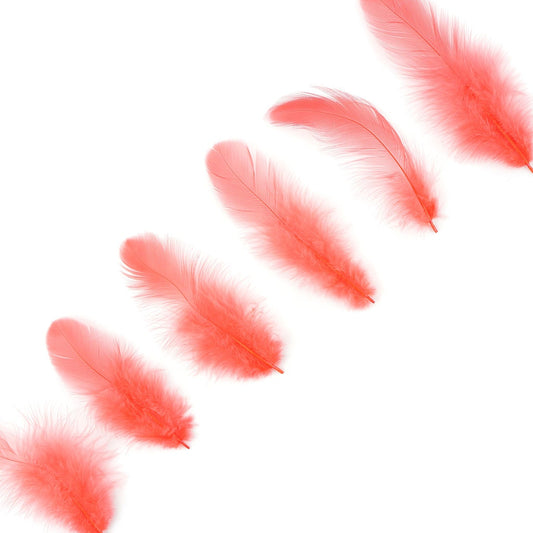 Rooster Plumage-White-Dyed - Hot Orange - Feathers