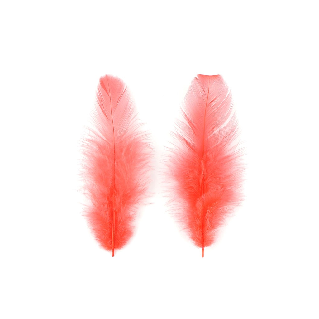 Rooster Plumage-White-Dyed - Hot Orange - Feathers