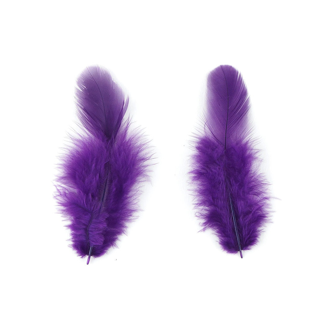 Rooster Plumage-White-Dyed - Purple - Feathers