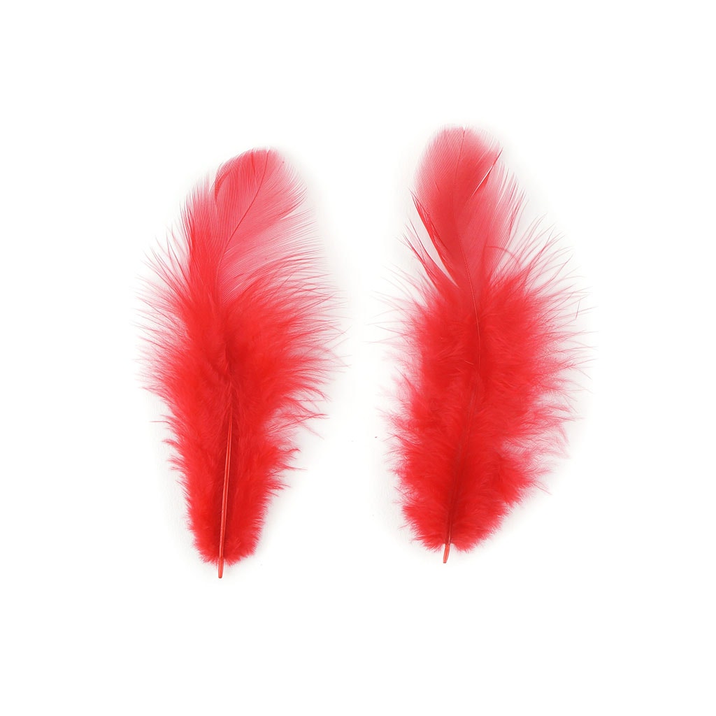 Rooster Plumage-White-Dyed - Red - Feathers