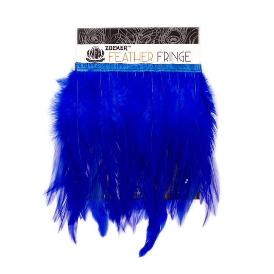 Rooster Saddle Fringe on Bias 6-8’’ x 1 YD-Royal - Feathers