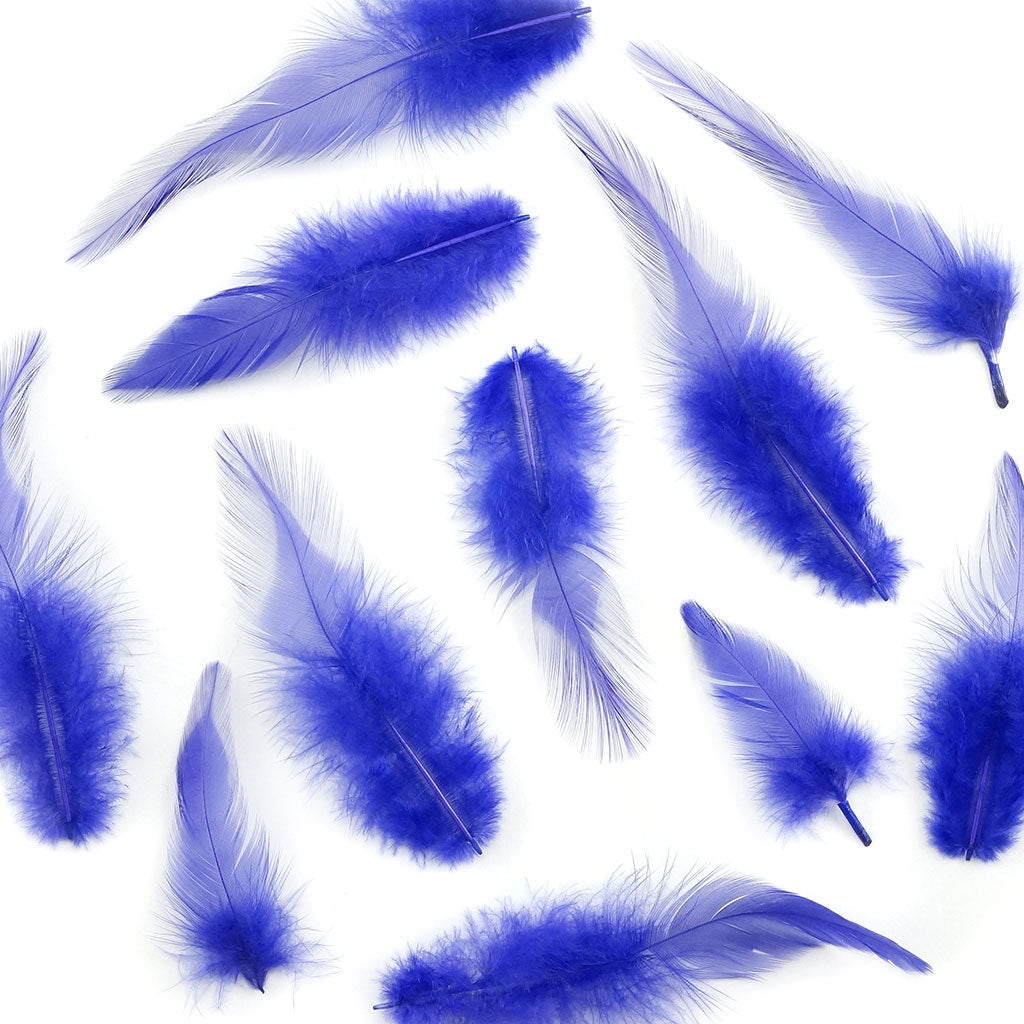 Rooster Saddles-White-Dyed - Dark Lilac - Feathers