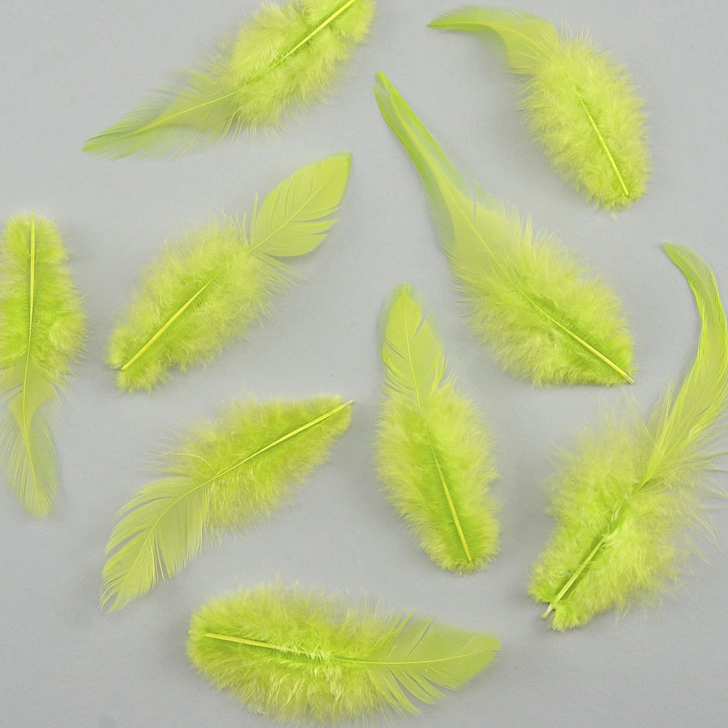 Rooster Saddles-White-Dyed - Lime - Feathers