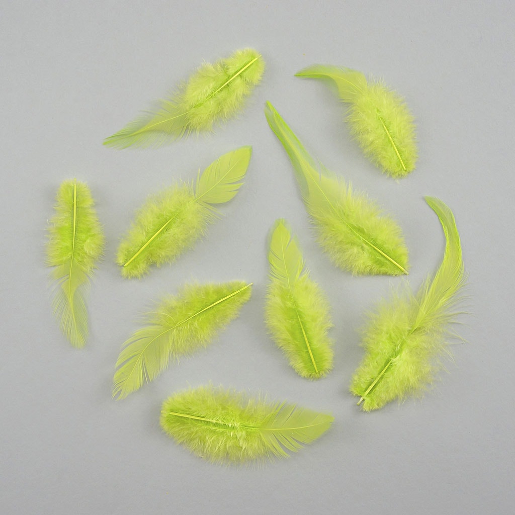 Rooster Saddles-White-Dyed - Lime - Feathers