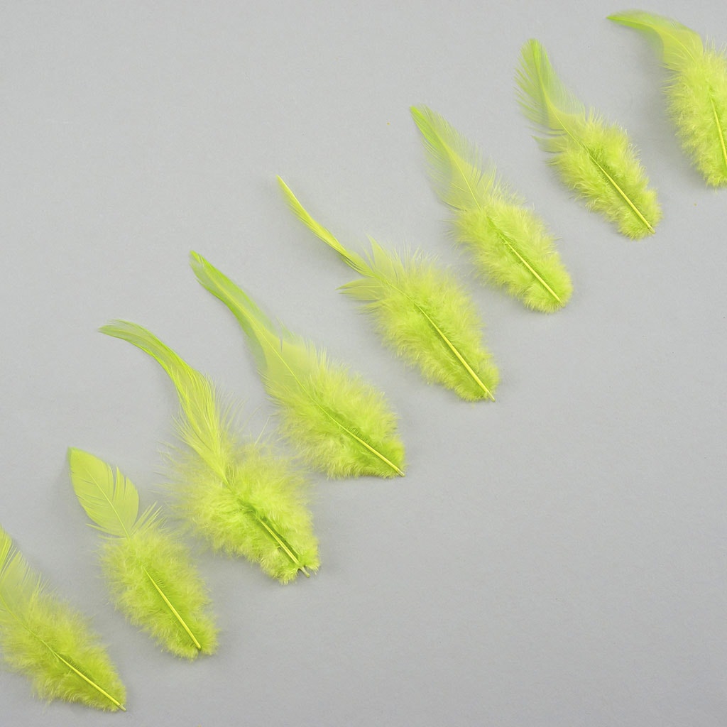 Rooster Saddles-White-Dyed - Lime - Feathers