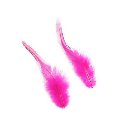 Rooster Saddles-White-Dyed - Shocking Pink - Feathers