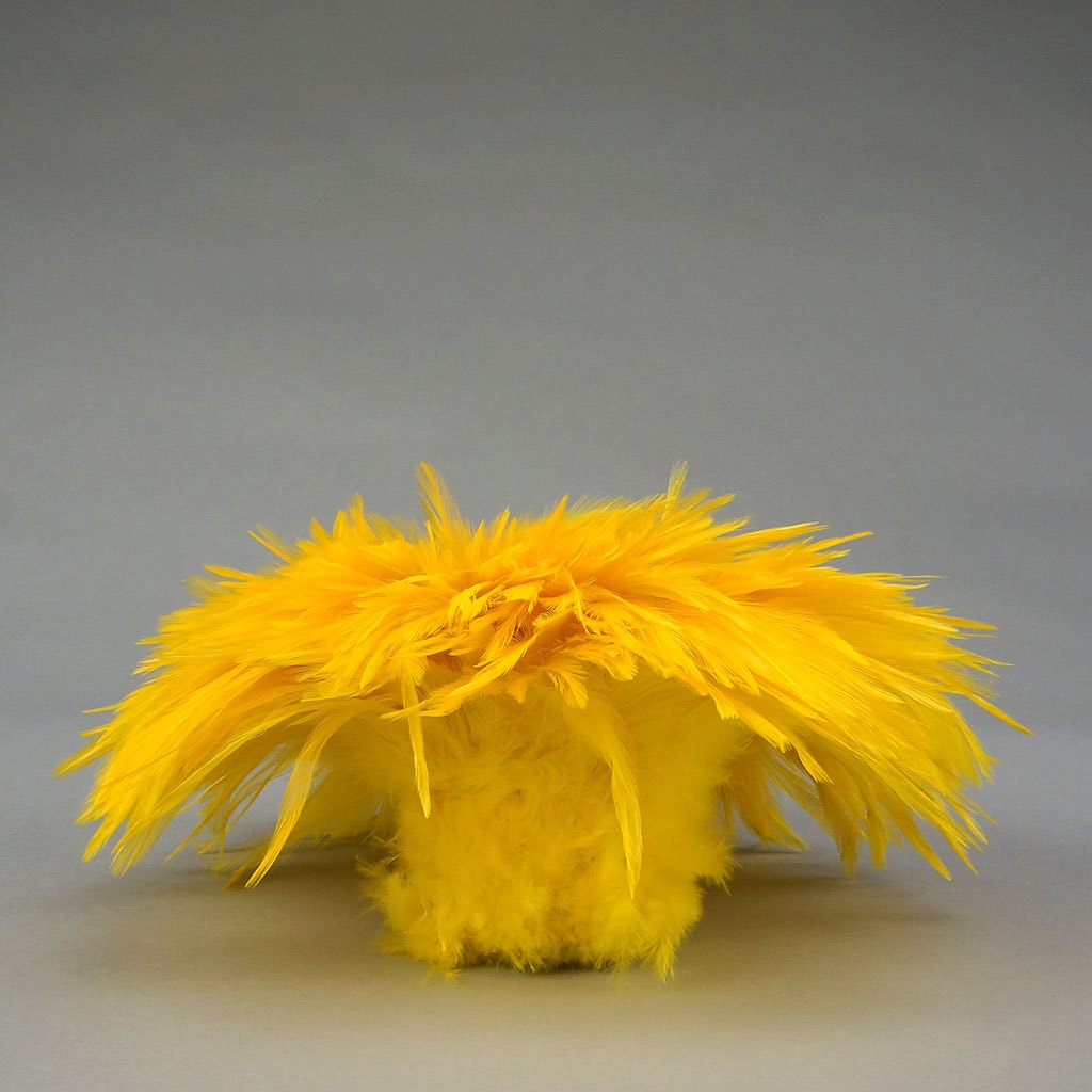 Rooster Saddles-White-Dyed - Yellow - Feathers