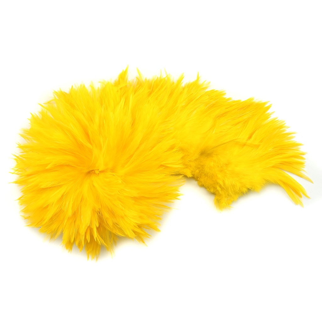 Rooster Saddles-White-Dyed - Yellow - Feathers