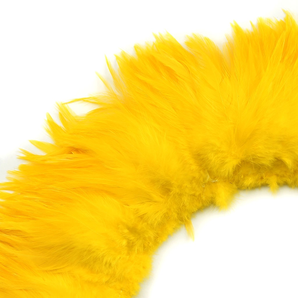 Rooster Saddles-White-Dyed - Yellow - Feathers