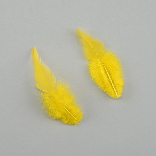 Rooster Saddles-White-Dyed - Yellow - Feathers