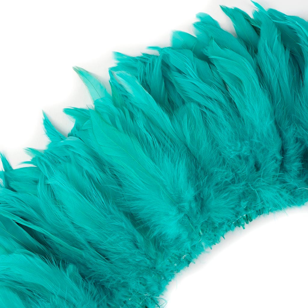 Rooster Schlappen-Dyed Ginger 1YD Aquamarine - Feathers