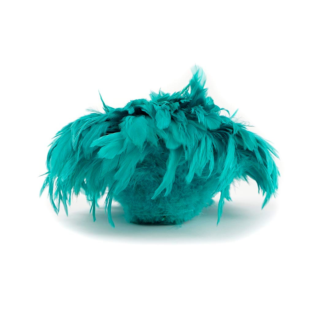 Rooster Schlappen-Dyed Ginger 1YD Aquamarine - Feathers