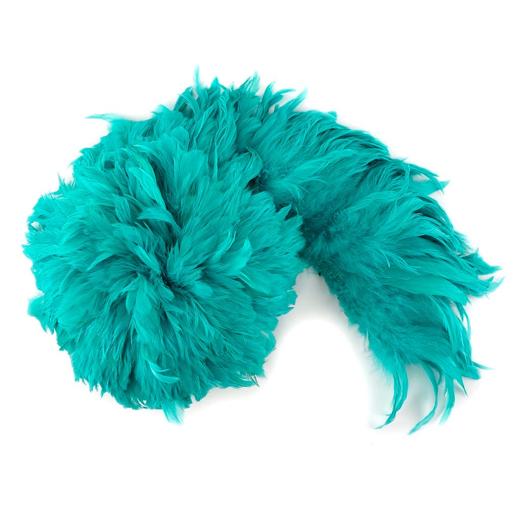 Rooster Schlappen-Dyed Ginger 1YD Aquamarine - Feathers