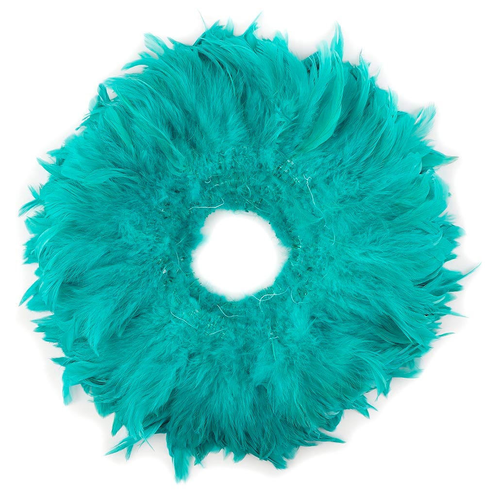 Rooster Schlappen-Dyed Ginger 1YD Aquamarine - Feathers