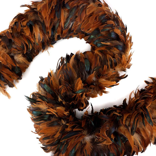 Rooster Schlappen Feather Boa 6-7’’- Half Bronze Iridescent - Rooster Boa