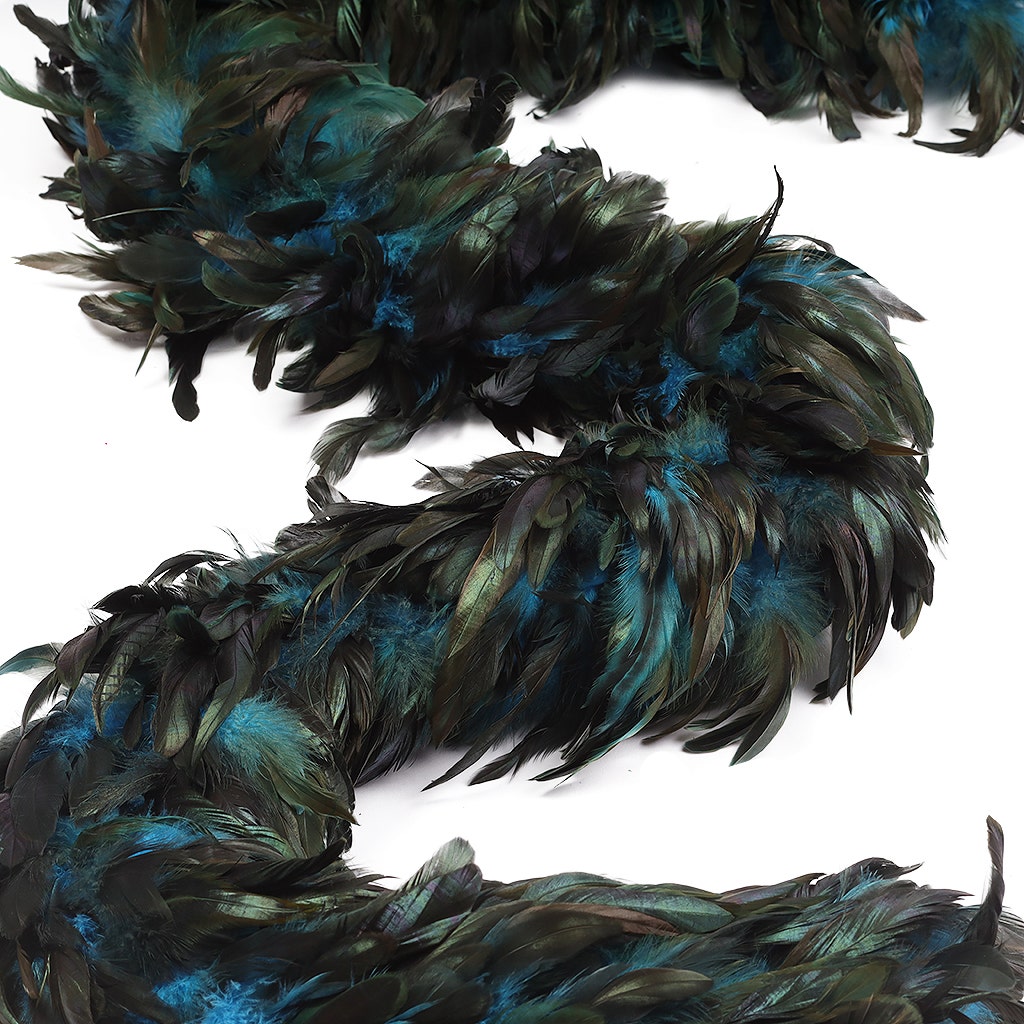 Rooster Schlappen Feather Boa 8-10’’- Dark Turquoise - Rooster Boa