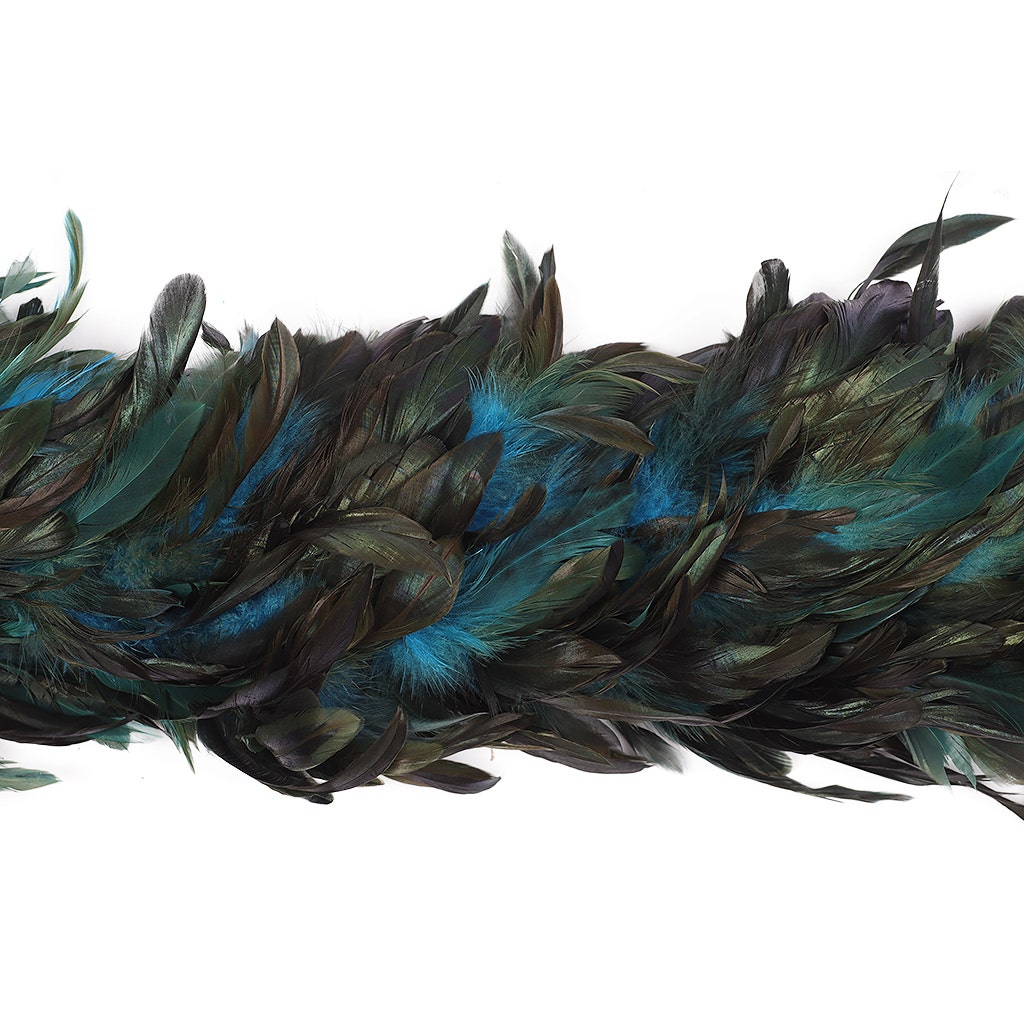 Rooster Schlappen Feather Boa 8-10’’- Dark Turquoise - Rooster Boa