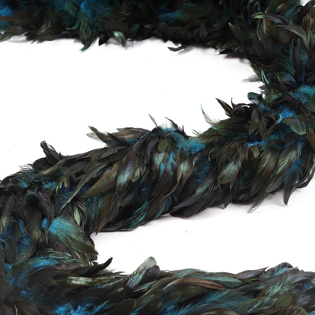 Rooster Schlappen Feather Boa 8-10’’- Dark Turquoise - Rooster Boa